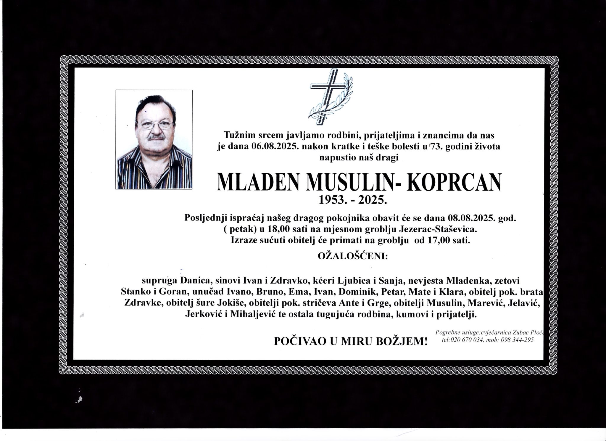 O Rade Musulin MLADEN MUSULIN -Koprcan - ZUBAC D.O.O